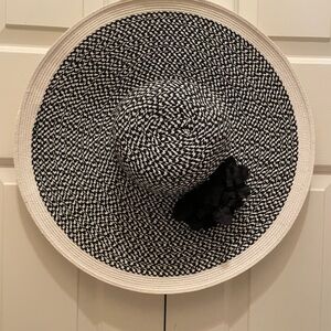 Elegant Black and White Woven Hat